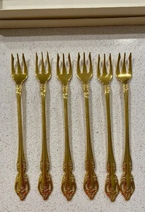 Oneida Community Golden Brahms Forchette da cocktail per frutti di mare Set di sei - Foto 1 di 13