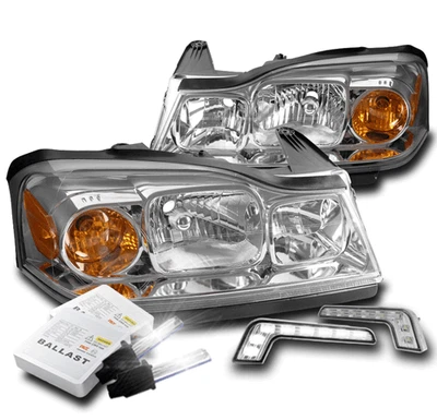 FOR 2006 2007 SATURN VUE FACTORY STYLE CHROME HEADLIGHTS+BUMPER LED DRL +6K HID - Image 1 of 4