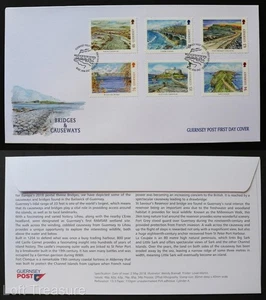 Guernsey Briefmarken: "Europa CEPT - Brücken & Dämme" Ersttagsbrief 2018 - Bild 1 von 3