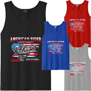 Hombres Divertida Bandera Americana Calavera Montar Sin Mangas Camiseta sin Mangas EE. UU. Gráfico Regalo Unisex - Imagen 1 de 8