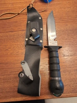 Cuchillo de supervivencia Taiwán de acero inoxidable 420 con funda de brújula, pesca excelente Foto 1 de 4