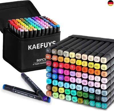 BESUCHE DEN KAEFUYS-STORE KAEFUYS Marker Set 80 Farben Hoher Farbechtheit Farbige Marker Stifte Set