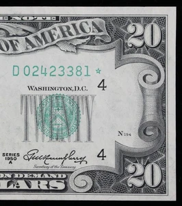 $20 1950A Star CU Federal Reserve Note D02423381* series A, Cleveland, twenty $ - Picture 1 of 3