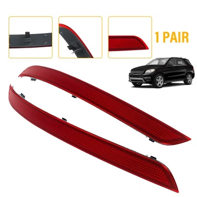 Par de cubiertas reflectoras de parachoques trasero para Benz rojo Mercedes ML550 ML63AMG 2012-2015 Foto 1 de 4