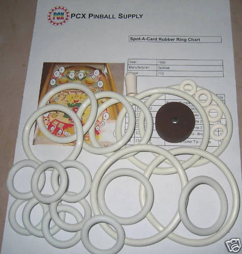 Máquina de pinball Gottlieb 1960 Spot-A-Card kit de anillo de goma Foto 1 de 1