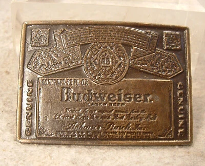 Hebilla de cinturón vintage de metal para cerveza Budweiser Foto 1 de 3