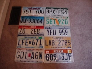 LICENSE PLATE lot of 10 lot F bulk ... BUY ALL STATES HERE FAST SHIPPING - Picture 1 of 2