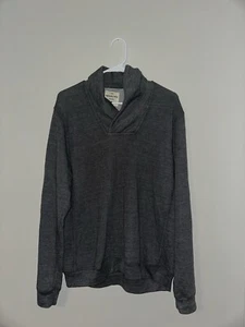 Splendid Mills Men’s shawl collar sweater $100+ Size L Gray Made in USA - Picture 1 of 4