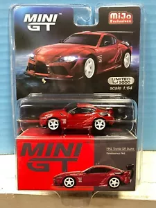 1/64 MINI GT MIJO EXCLUSIVES HKS TOYOTA GR SUPRA RENAISSANCE RED WHITE WHEELS - Picture 1 of 2