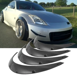For Nissan 350Z 370Z Fender Flares Flexible Wide Body Wheel Arches Carbon Fiber - Picture 1 of 10