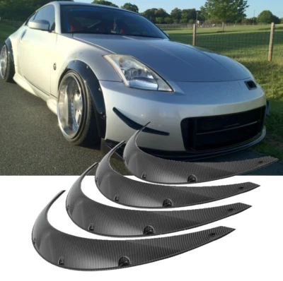 For Nissan 350Z 370Z Fender Flares Flexible Wide Body Wheel Arches Carbon Fiber - Image 1 of 4