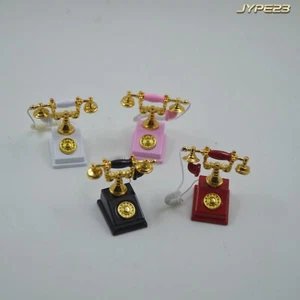 Maßstab 1:12 Puppenhaus Miniatur Retro Telefon Vintage Zubehör Spielzeug Deko - Bild 1 von 16