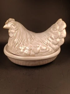 Pottery barn French Hen Butter Dish 12 Days Of Christmas Hen On Nest - Picture 1 of 12