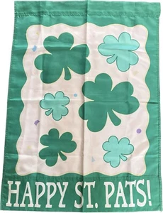 St. Patrick's Day Shamrock House Flag Patterned Clover 28"x 40" π VINTAGE π - Picture 1 of 8
