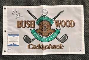 Bandera de golf Chevy Chase firmada Bush Wood Country Club Caddyshack Beckett certificado de autenticidad BAS - Imagen 1 de 3