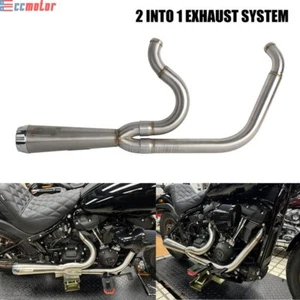 Full 2-Into-1 Exhaust System For '18-'25 Harley Softail FXLRS FXLRST Low Rider - Picture 1 of 16