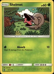 2x (SM04-008 PARALLEL FOIL) Shelmet (C) Pokemon SM Crimson Invasion Card # 8 - Picture 1 of 1