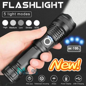 NUEVO LAMPARAS DE MANO RECARGABLES LED LINTERNAS ALTA POTENCIA 9000000LM potente - Imagen 1 de 9