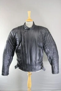 AKITO MERCURY PLUS CLASSIC BLACK LEATHER BIKER JACKET WITH BACK PROTECTOR 42-44" - Picture 1 of 11