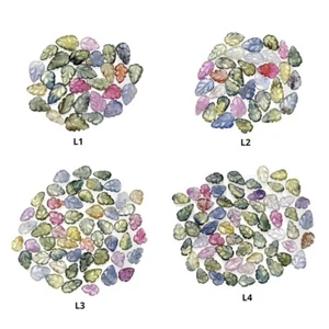 Piedras preciosas de zafiro múltiple bicolor hojas talladas a mano 29 piezas 33 piezas 55 piezas 60 piezas - Imagen 1 de 5