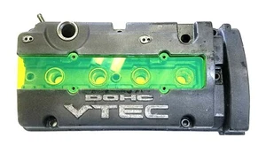 CNC'ed GREEN FLUORESCENT PLUG VALVE COVER HONDA PRELUDE VTEC H22 H22A H22A1 SI - Picture 1 of 8