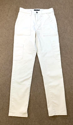 Pantalones Banana Republic para mujer 25/0 tiro alto ajustados cargo blanco elástico denim Foto 1 de 4