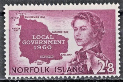 NORFORK ISLAND:1960 SC#42 MNH Map of Norfolk Island AP1654 - Image 1 of 2