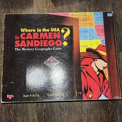 Vintage 1993 Where In The World USA is Carmen Sandiego Board Game in Box Compl - Image 1 of 3