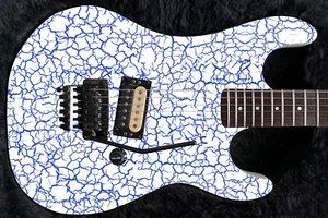Guitar Wrap Skin Reface Iconic 80's Burst 6 Volt Crackle La Neige White 1219 - Bild 1 von 58