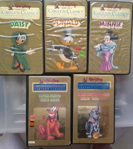 5x LOT Limited Gold Edition Cartoon Classics 1984/1985 WALT DISNEY BIG BOX vhs - Picture 1 of 3