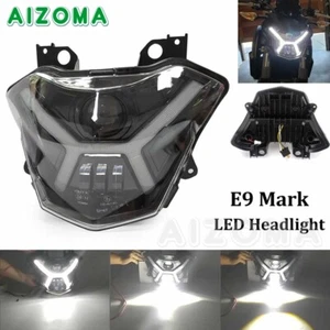 For Kawasaki Z650 Versys X 300 Motorcycle E9 LED Headlight Headlamp w/ DRL Black - Picture 1 of 12