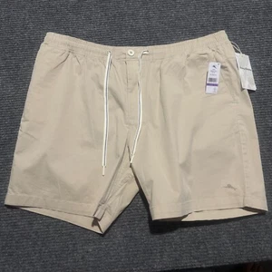 Tommy Bahama Shorts Mens 2XL Khaki Oceanside Poplin 8” Drawstring Casual NWT - Picture 1 of 13