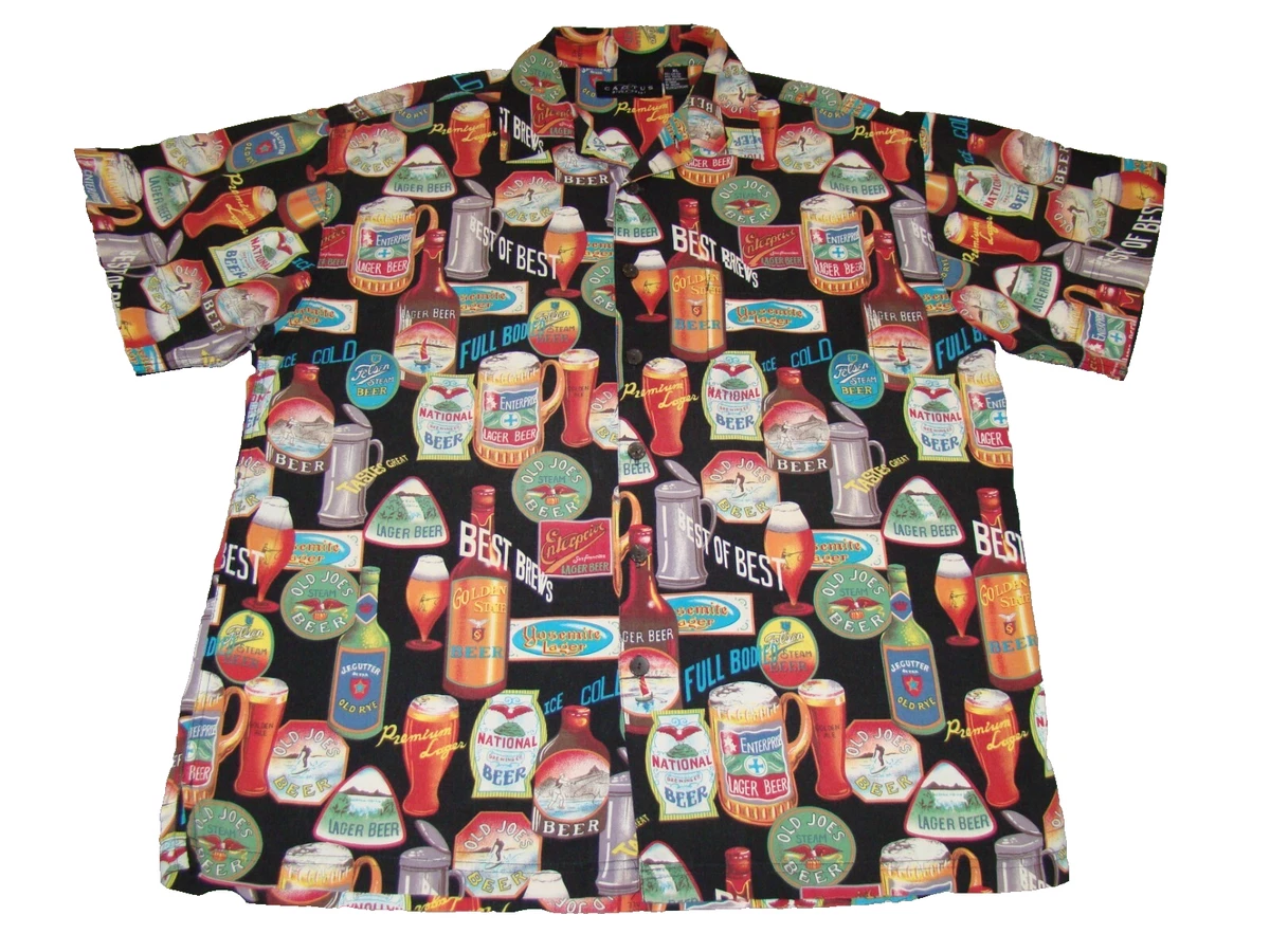 Men's Hawaiian Shirt Short Sleeve – Mexico Cactus Guitar Floral Print, Beach Vacation Shirt