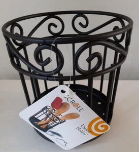 Spectrum Utensil Holder Black Finish Large Scroll Grande NEW - Picture 1 of 4