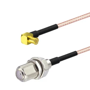 10-Pack F Type Female Bulkhead Mount to MCX Male Right Angle RG316 Cable 15cm - Picture 1 of 3
