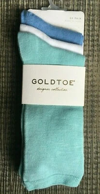 Juego de 3 calcetines dorados con puntera enrollable ultra suaves rosas rayón topo crew damas 6-9 NUEVO Foto 1 de 3