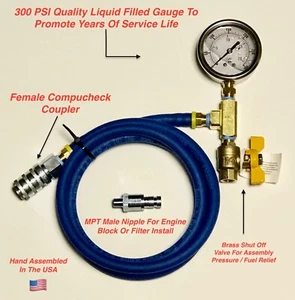 Diesel Fuel System Pressure Test Gauge Compucheck Brand New Liquid Filled Gauge! - Picture 1 of 15