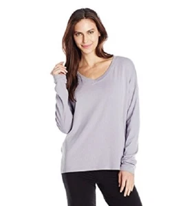 PJ HARLOW LUCY OVERSIZED LONG SLEEVE V-NECK NIGHT SHIRT IN LAVENDER - Picture 1 of 3