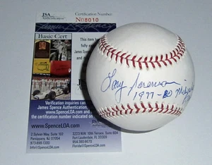 CERVECEROS Lary Sorensen béisbol firmado con 1977-80 JSA certificado de autenticidad Milwaukee autografiado - Imagen 1 de 2