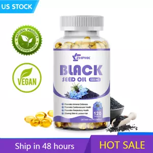 Black Seed Oil Capsules - 100% Pure Organic COLD PRESSED Cumin Nigella Sativa - Bild 1 von 9