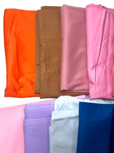 10 Solid Pieces Cotton /Polyester Fabric 44" wide Each at Least 1 Yard - Picture 1 of 5