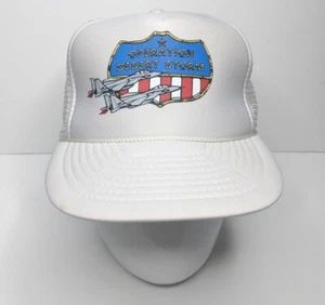 Vintage Operation Desert Storm Hat Mesh Snap Back Trucker Cap White 90s Iraq - Picture 1 of 12