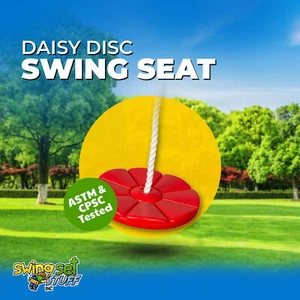 SWING SET STUFF DAISY DISC SEAT RED WITH ROPE play fort children accessory 0011 - Picture 1 of 10
