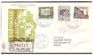 FDC VENETIA  CLUB  1958  -  DECENNALE COSTITUZIONE  VIAGGIATA  RACC. - Imagen 1 de 1