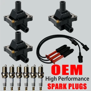 3X OEM Ignition Coils & 6X Spark Plugs & Wires For Mercedes-Benz E320 S320 UF527 - Picture 1 of 18