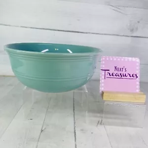 Mainstays AQUA RAINFOREST Teal Embossed Ring Solid Stoneware 9" Serving Bowl - Picture 1 of 15
