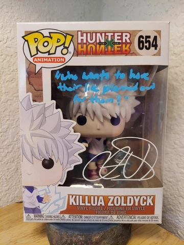Funko Pop! Cristina Vee Signed Killua Zoldyck #654 Vinyl Figure Hunter X Hunter Cover