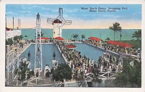 MIAMI BEACH FLORIDA CASINO PLAYA PISCINA POSTAL - Imagen 1 de 2
