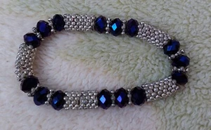 Blue & Purple Silver Gem Bracelet - Picture 1 of 2