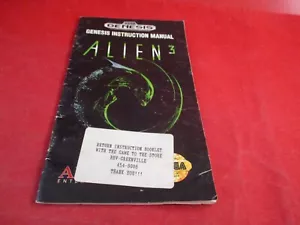 Alien 3 Sega Genesis Instruction Manual Booklet ONLY - Picture 1 of 3